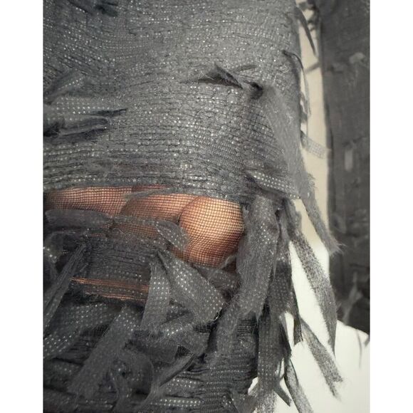 Caroline Rose Black Jacket Artsy Party Statement Size M Abstract Chunky Buttons - Picture 7 of 10